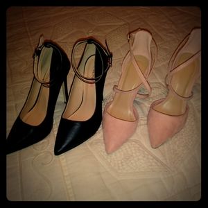 2 pairs, black-JustFab & pink-Forever21